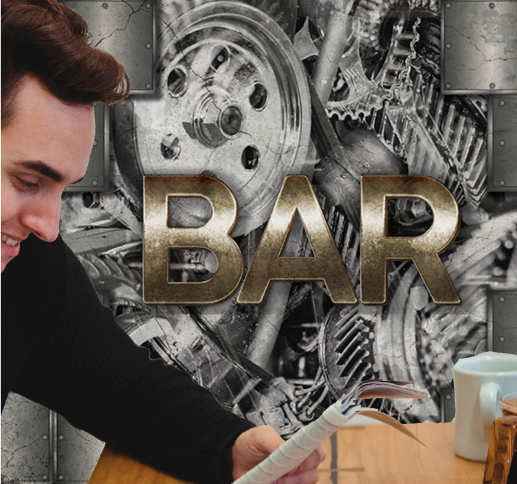 Fotomurais modernos Placa de barra industrial de metal - TenStickers