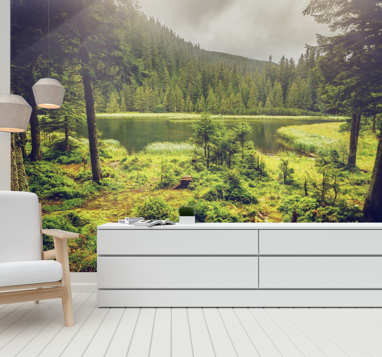 Fotomural de floresta árvores verdes - TenStickers