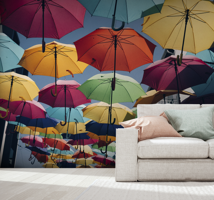 Mural de parede de lugares Guarda-chuvas de Águeda - TenStickers