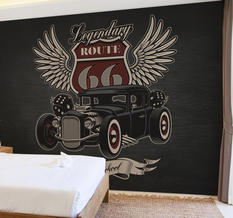 fotomural de parede de carro de rota de serviço - TenStickers