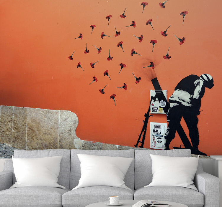 Fotomurais de arte Lutar com cravos - TenStickers