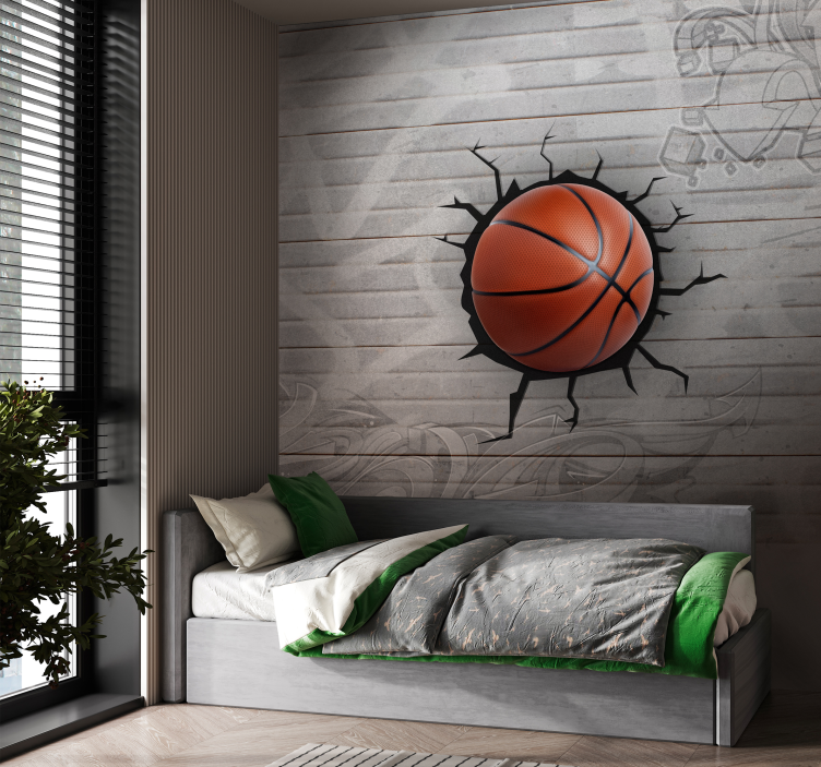 Mural de Parede 3D basketball graffiti - TenStickers