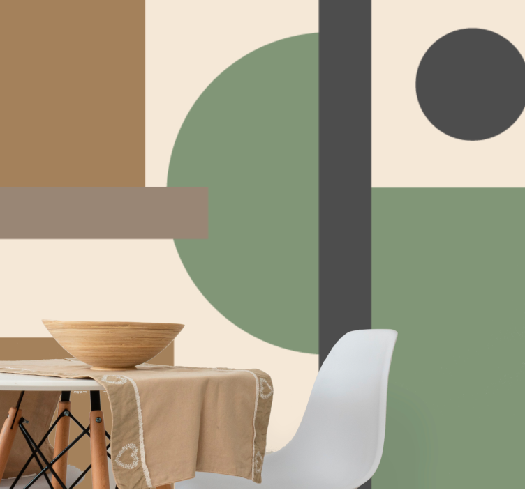 Mural de parede abstrato com organização geométrica - TenStickers