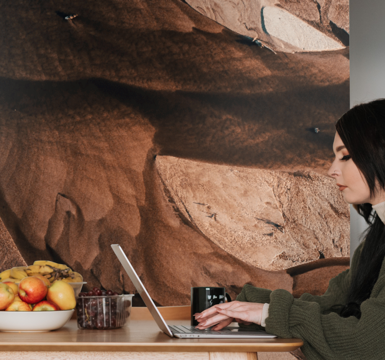 Mural de parede abstrato com padrões de areia texturizados - TenStickers