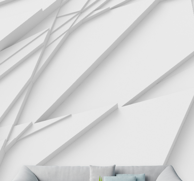 Mural de parede abstrato com padrões geométricos em camadas - TenStickers