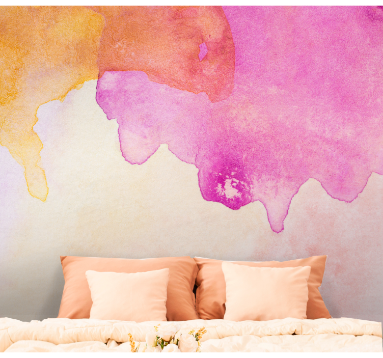 Mural de parede abstrato em suaves aquarelas - TenStickers