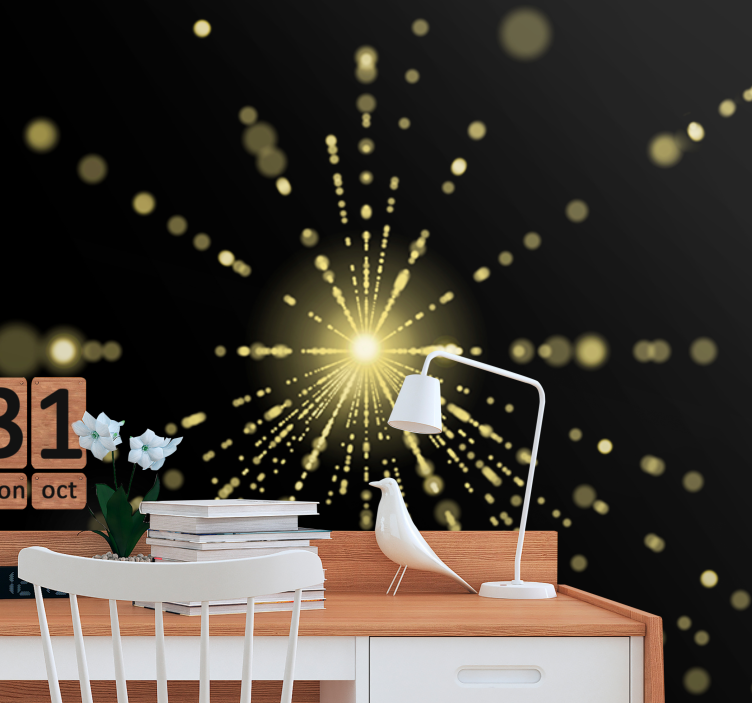 Mural de parede abstrato explosão de luz radiante - TenStickers