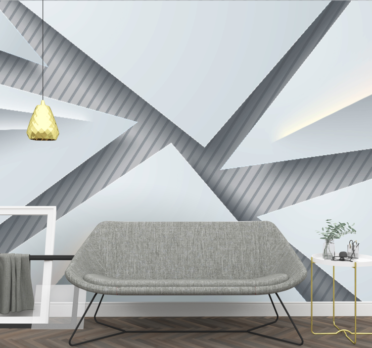 Mural de parede abstrato formas geométricas em camadas - TenStickers