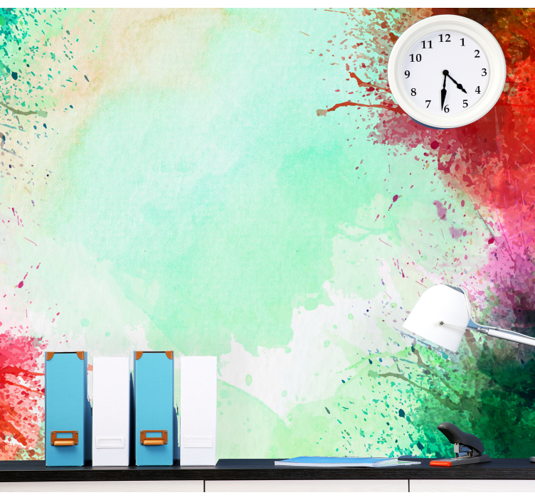 Mural de parede abstrato motivos de pingo colorido - TenStickers