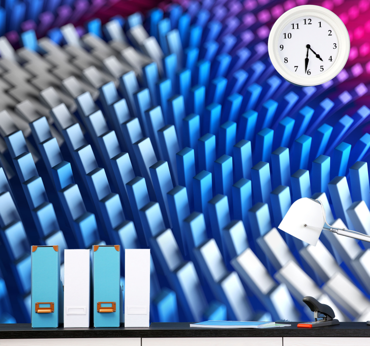 Mural de parede abstrato ondas geométricas texturizadas - TenStickers