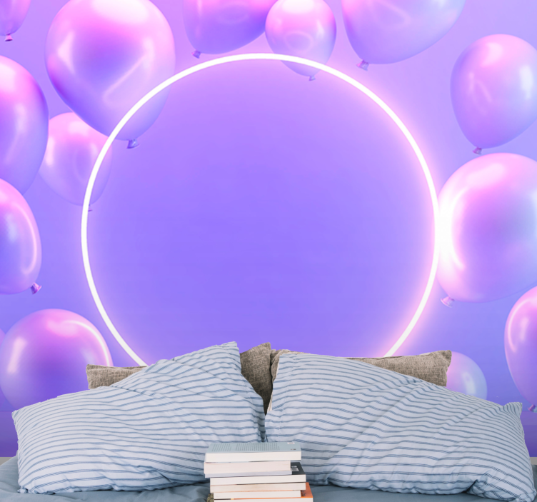 Mural de parede amor círculo de balões flutuantes - TenStickers