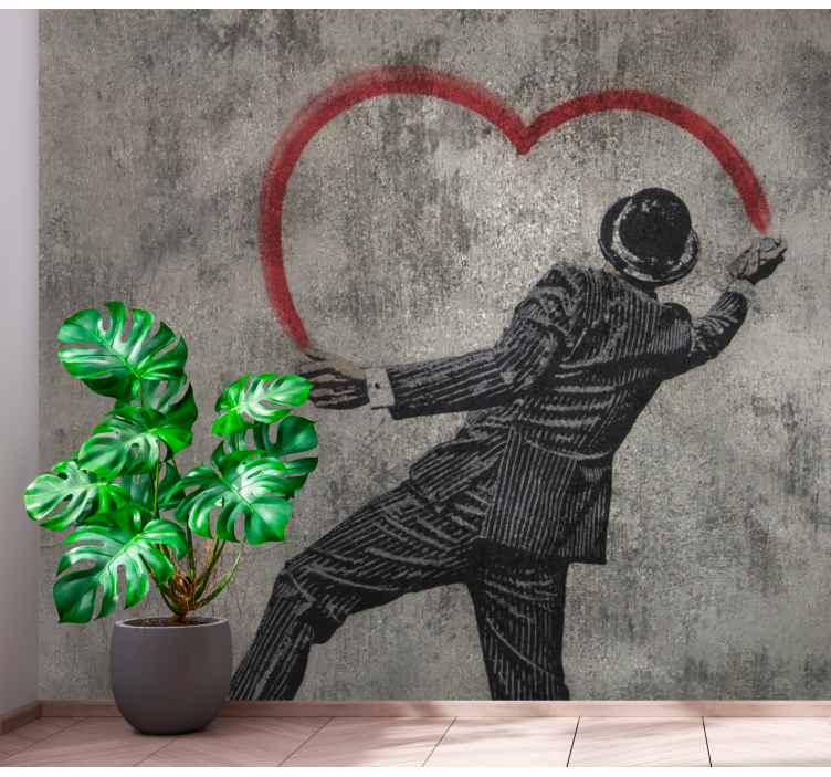 Mural de parede amor desenho de coração elegante - TenStickers