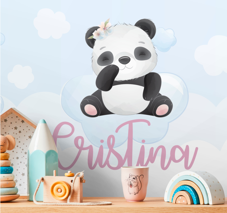 Mural de parede animais com design de panda fofo - TenStickers