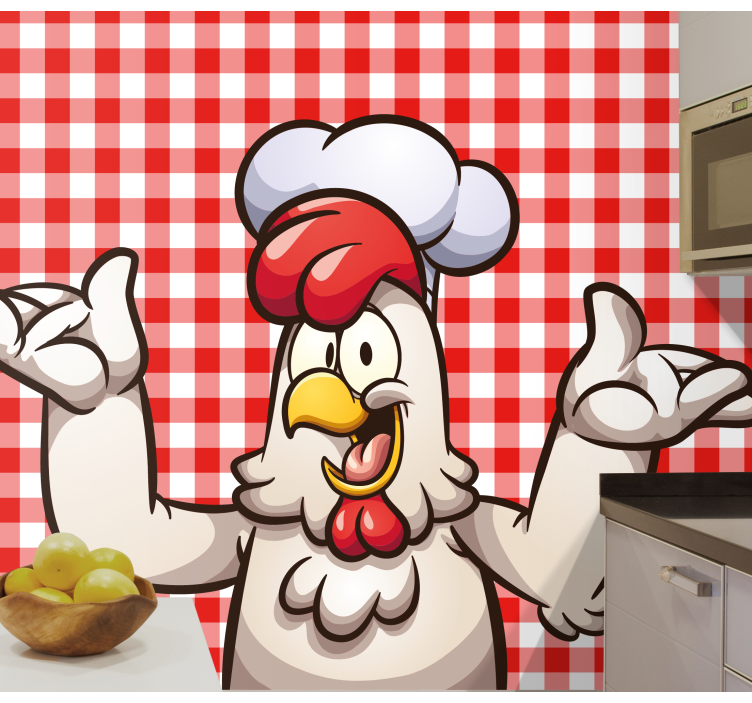 Mural de parede animais personagem galinha chef - TenStickers