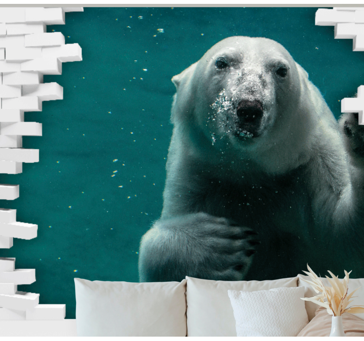 Mural de parede animais urso polar submerso - TenStickers