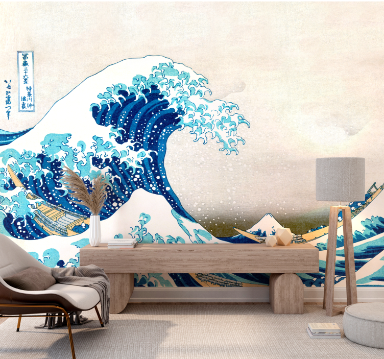 Mural de parede arte clássica onda Kanagawa - TenStickers