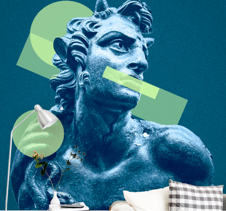 Mural de parede arte estátua com formas geométricas - TenStickers