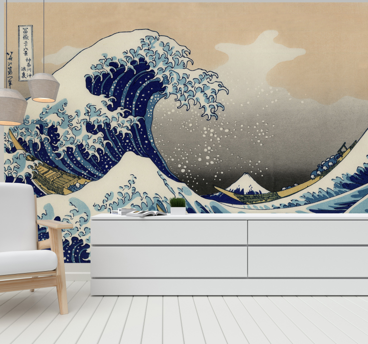 Fotomural de parede arte oriental Onda hokusai - TenStickers
