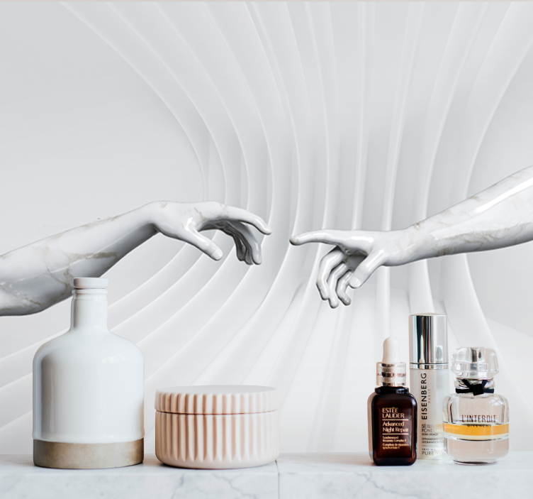 Mural de parede arte toque de mãos em mármore - TenStickers