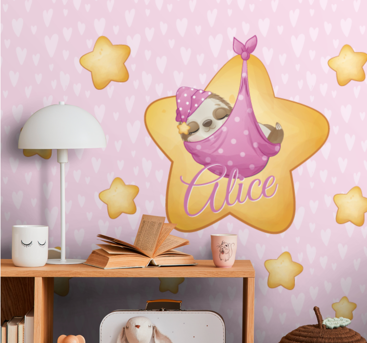 Mural de parede bebés preguiça nas estrelas - TenStickers