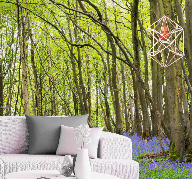 Mural de parede bosques Árvores verdes vibrantes - TenStickers