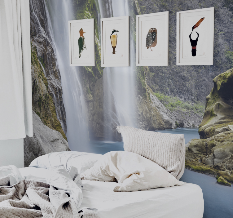 Mural de parede cascatas perspectiva de cachoeira serena - TenStickers