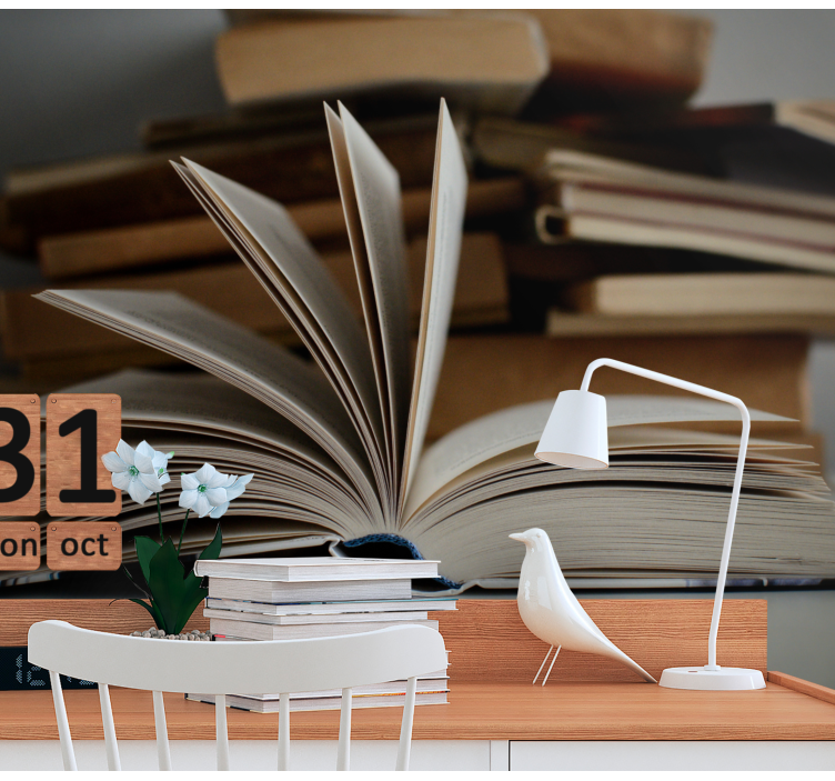 Mural de parede com frases cena de livro aberto - TenStickers