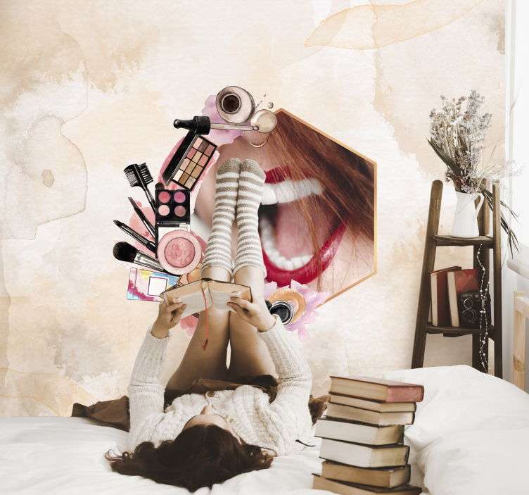 Mural de parede com frases essenciais de beleza fashion - TenStickers