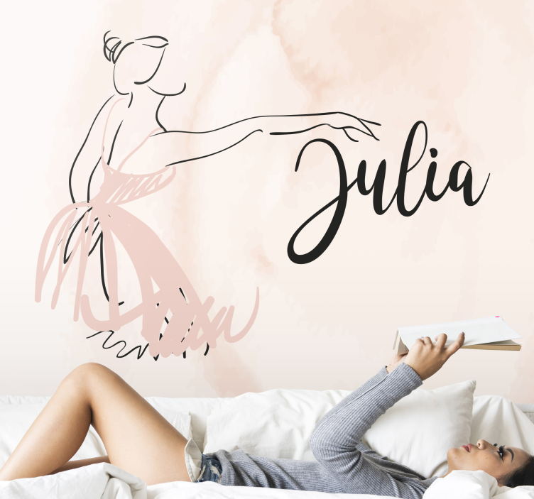 Mural de parede com frases figura de dançarina elegante - TenStickers