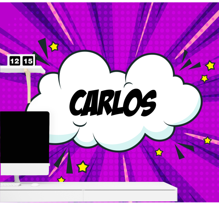 Mural de parede com frases nome do estilo cômico - TenStickers