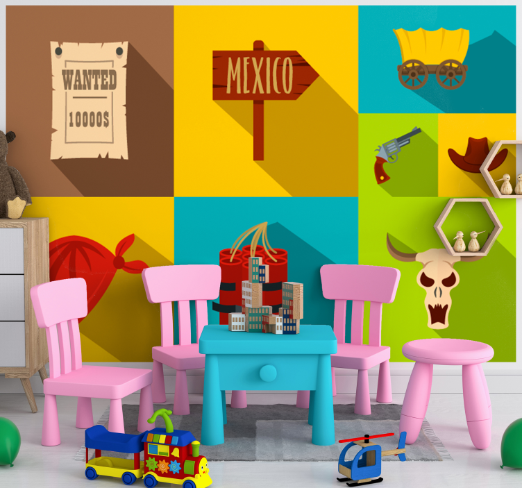 Mural de parede infantil tema méxico desejado - TenStickers