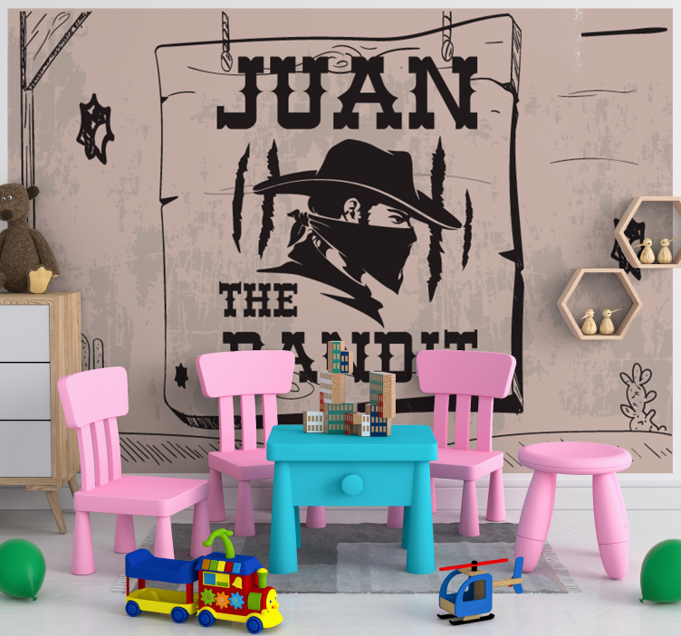 Mural de parede com frases tema bandido personalizado - TenStickers