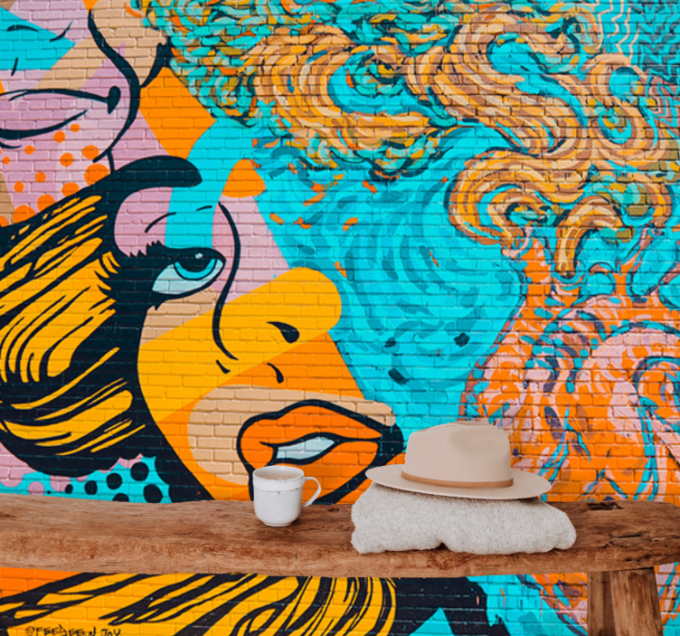Mural de parede de arte urbana expressão urbana colorida - TenStickers
