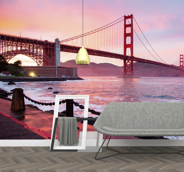 Fotomural decorativo de parede golden gate - TenStickers