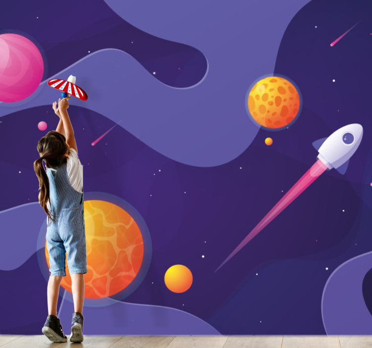 Mural de parede espaço aventura cósmica infantil - TenStickers