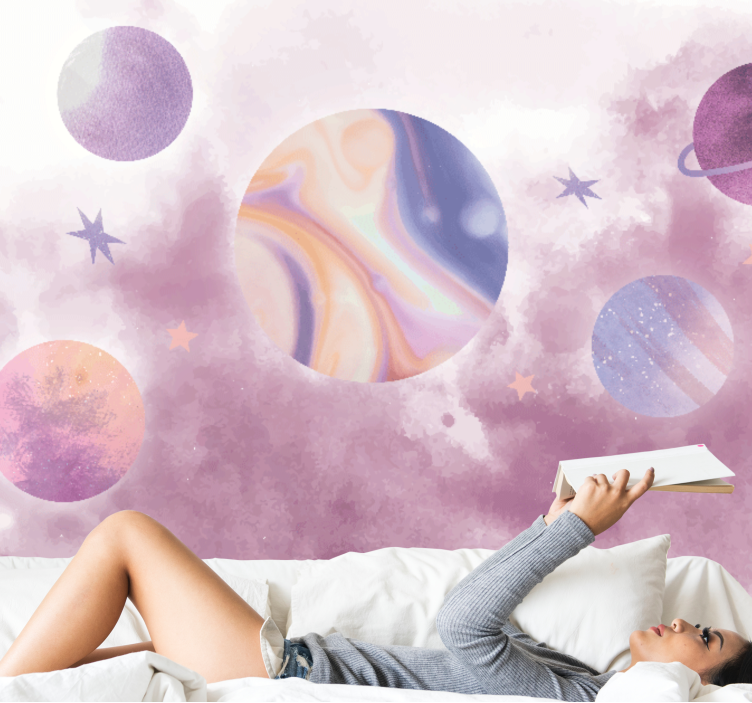 Mural de parede espaço design planetário celestial - TenStickers