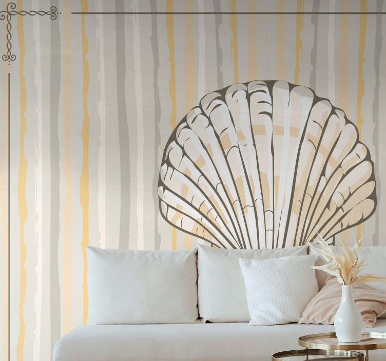 Mural de parede flores desenho floral de conchas - TenStickers