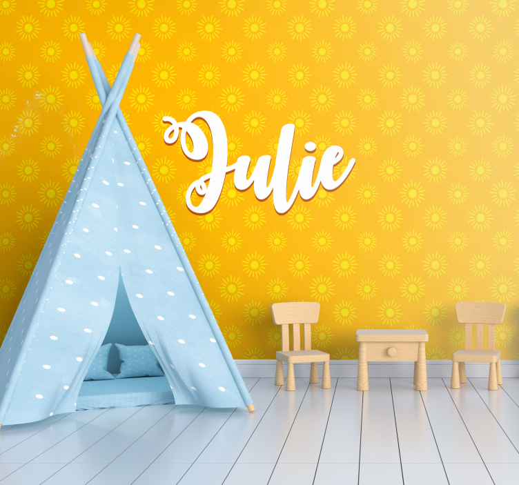 Mural de parede infantil fundo com padrão de girassol - TenStickers