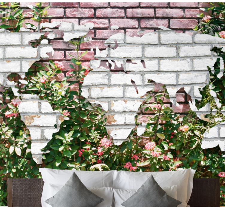 Mural de parede mapa mundial mapa mundial florido - TenStickers