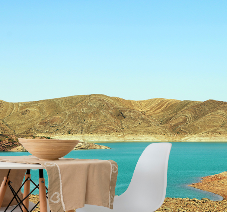 Mural de parede montanha lago da montanha sereno - TenStickers