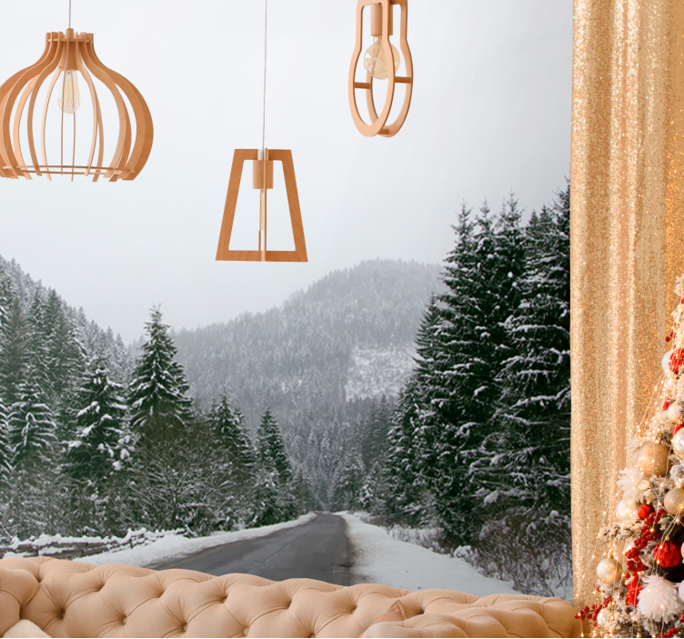 Mural de parede montanha paisagem de montanha gelada - TenStickers