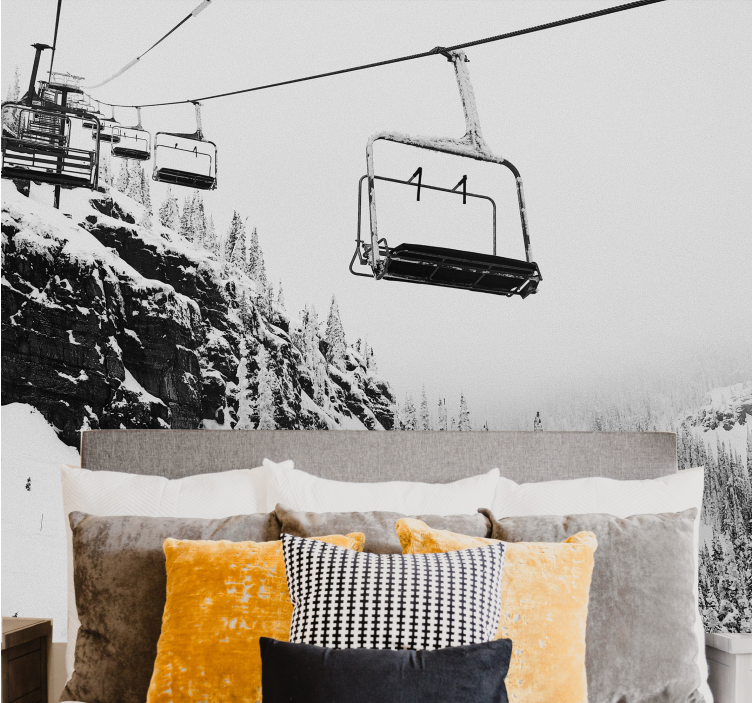 Mural de parede montanha viagem de teleférico - TenStickers