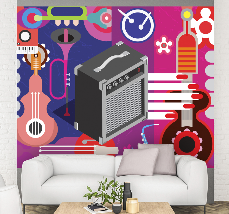 Mural de parede música amplificadores e instrumentos - TenStickers