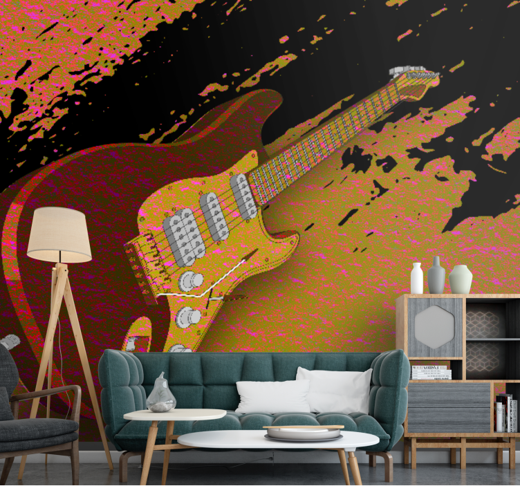 Mural de parede música arte de guitarra elétrica - TenStickers