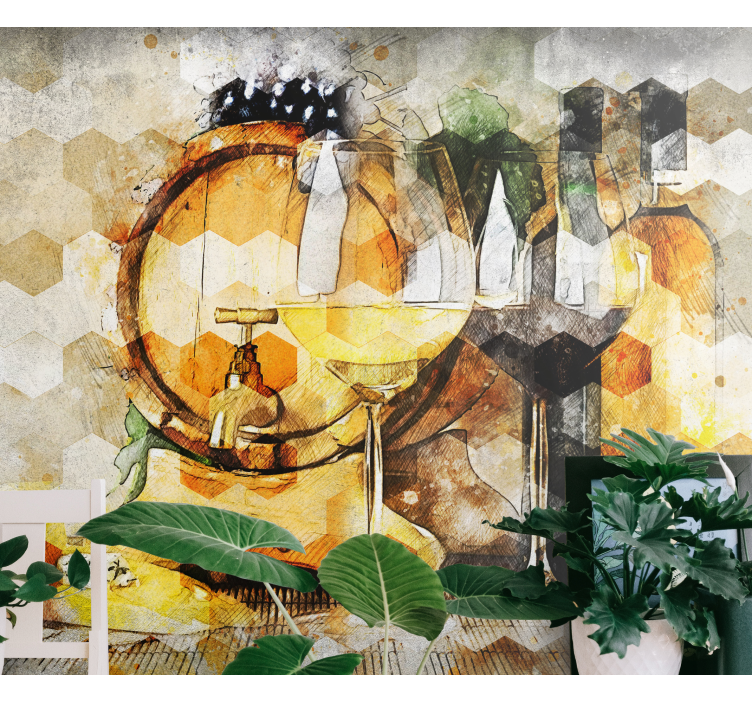 Mural de parede música arte em barril de vinho - TenStickers