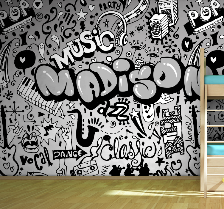 Mural de parede música com design temático musical - TenStickers