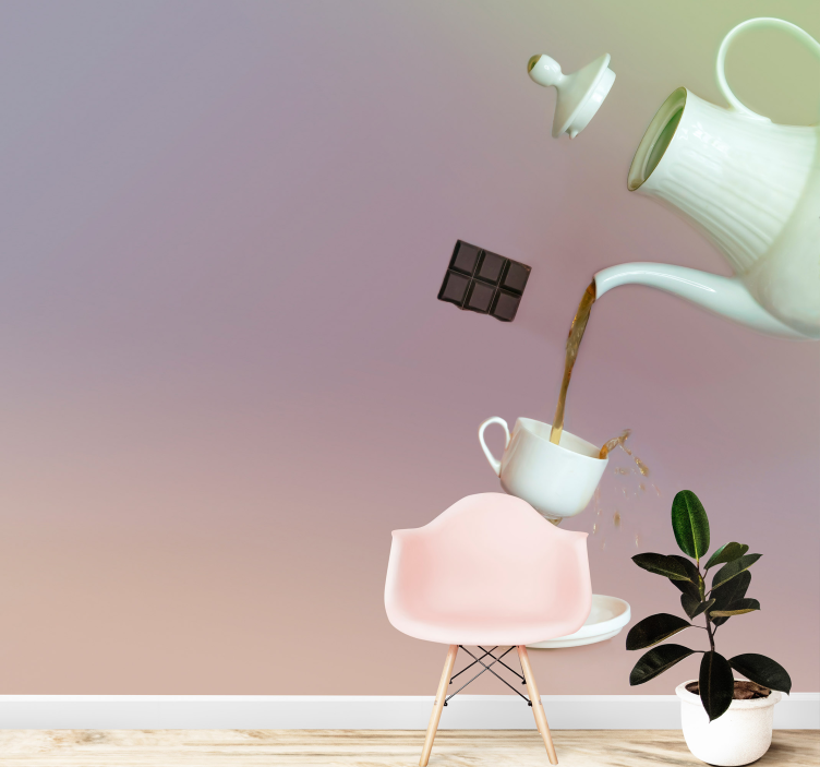 Mural de parede música momentos de chá flutuante - TenStickers