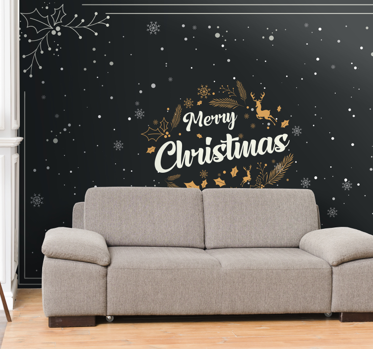 Mural de parede Natal elementos de celebração alegre - TenStickers