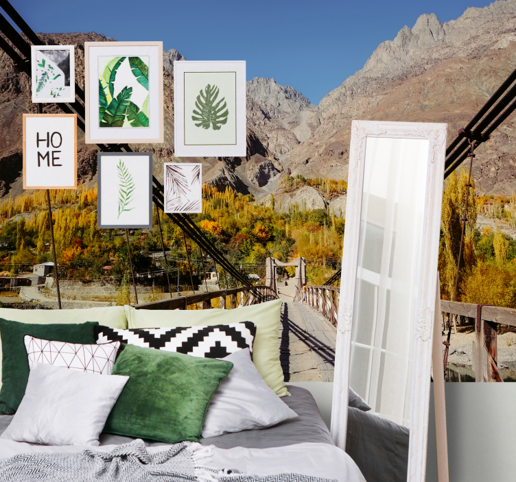 Mural de parede natureza arranjo de folhagens vibrantes - TenStickers