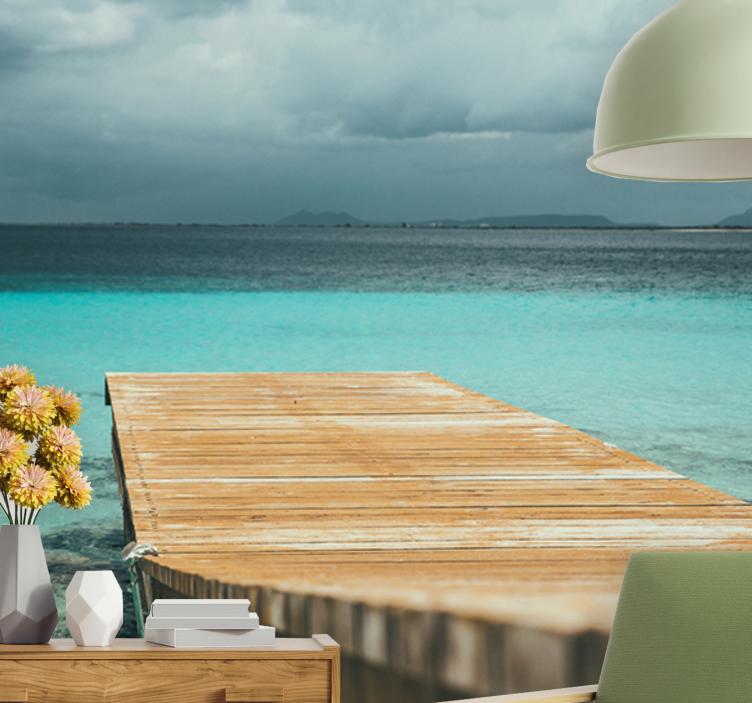 Mural de parede natureza cais serene à beira-mar - TenStickers